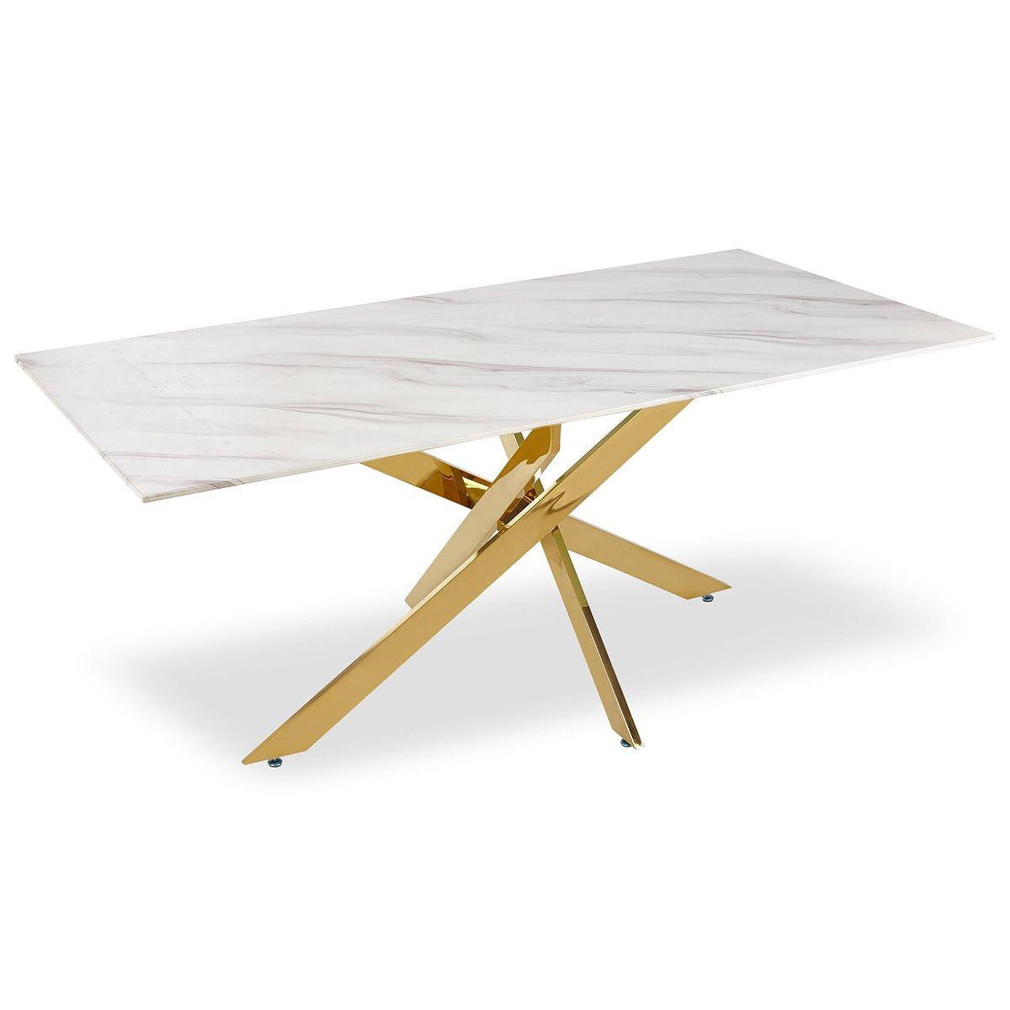 Paris Prix Table de repas design  nalou  180cm blanc & or