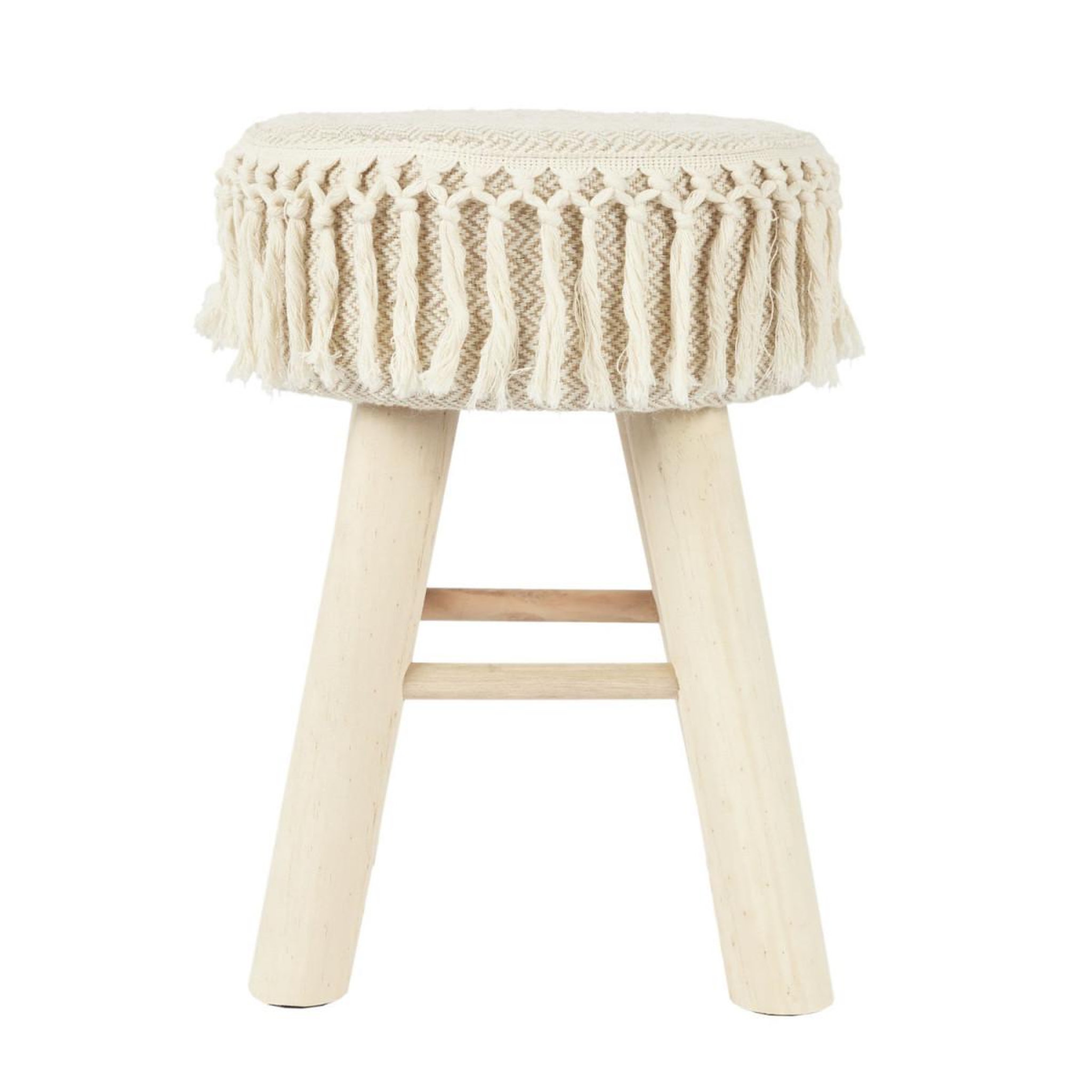 Voir la diapositive 2 : The Home Deco Factory Tabouret en bois  pampa  40cm beige