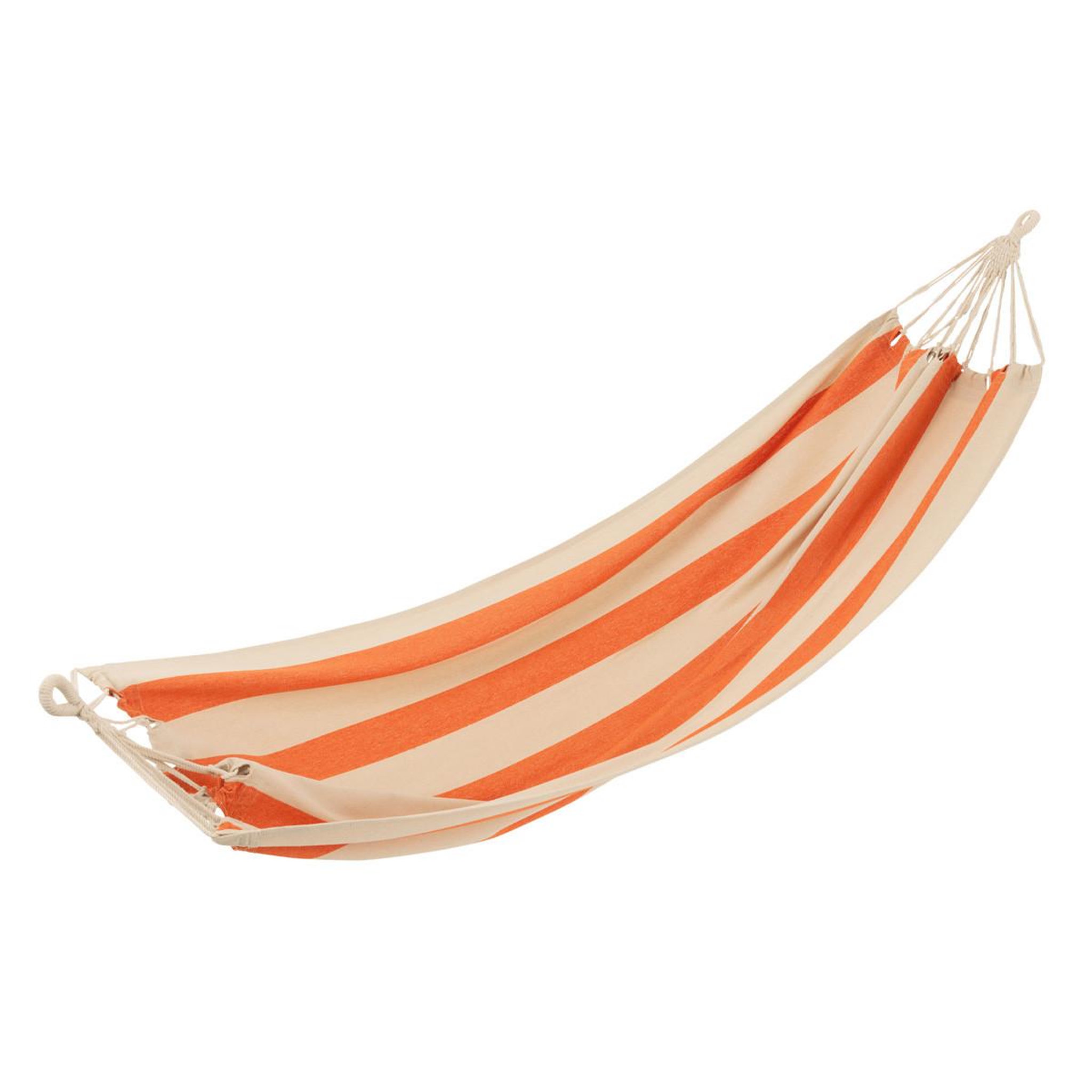 J-LINE Hamac en tissu  grandes rayures  200cm orange