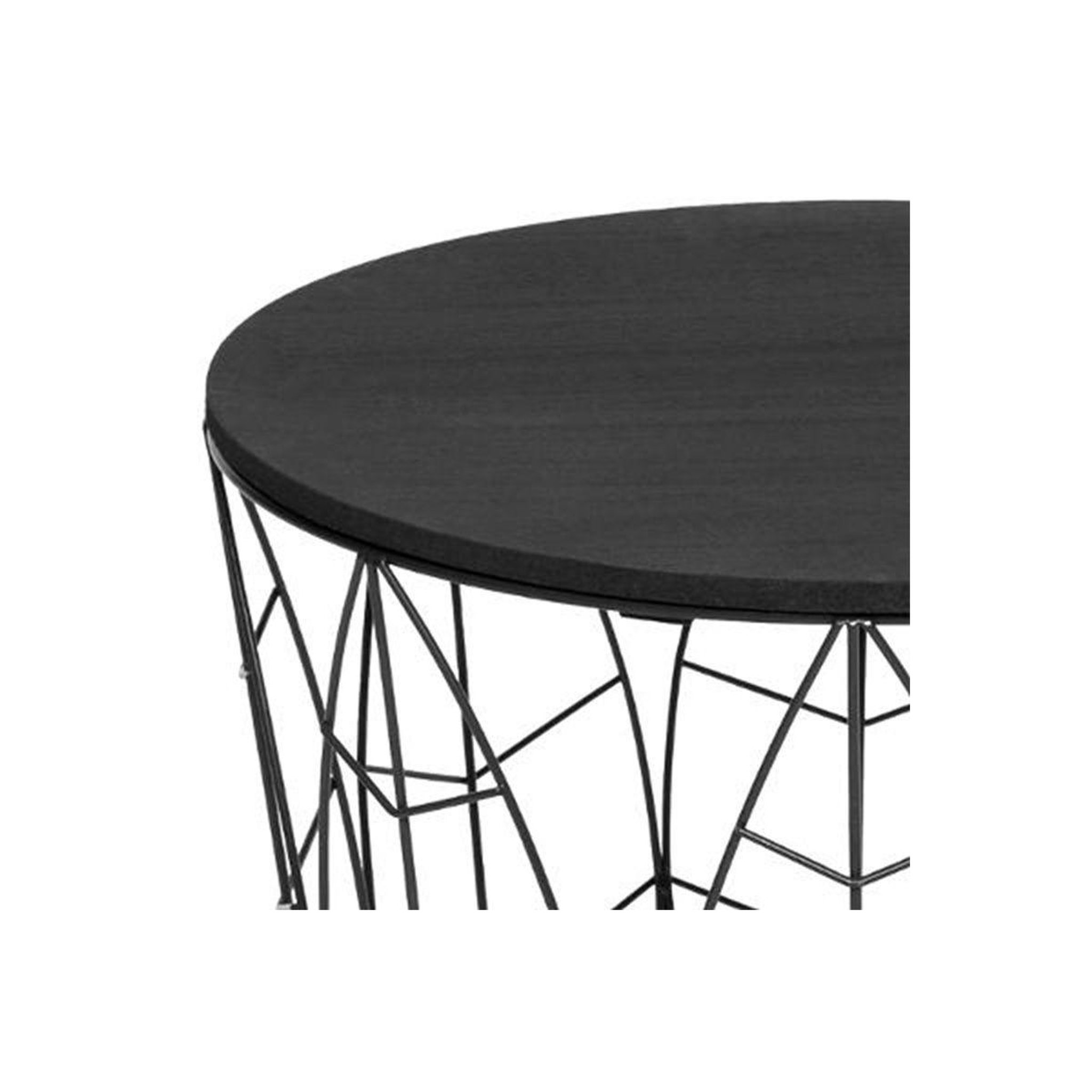 Voir la diapositive 3 : ATMOSPHERA Table d'appoint design en métal  leaf  41cm noir