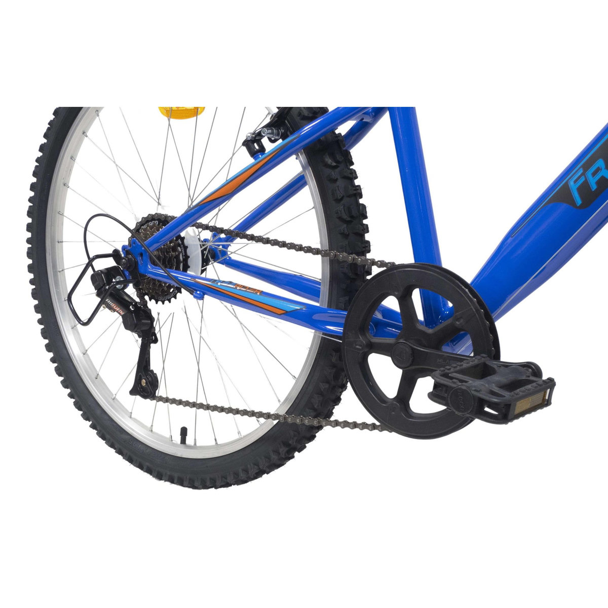 FREERIDER Vélo enfant - VTT 24'' Rigide   Freerider   pour taille de 140 cm à 160 cm - 6 Vitesses - Fourche et cadre rigide en acier - Jantes en aluminium - Freins V-brake