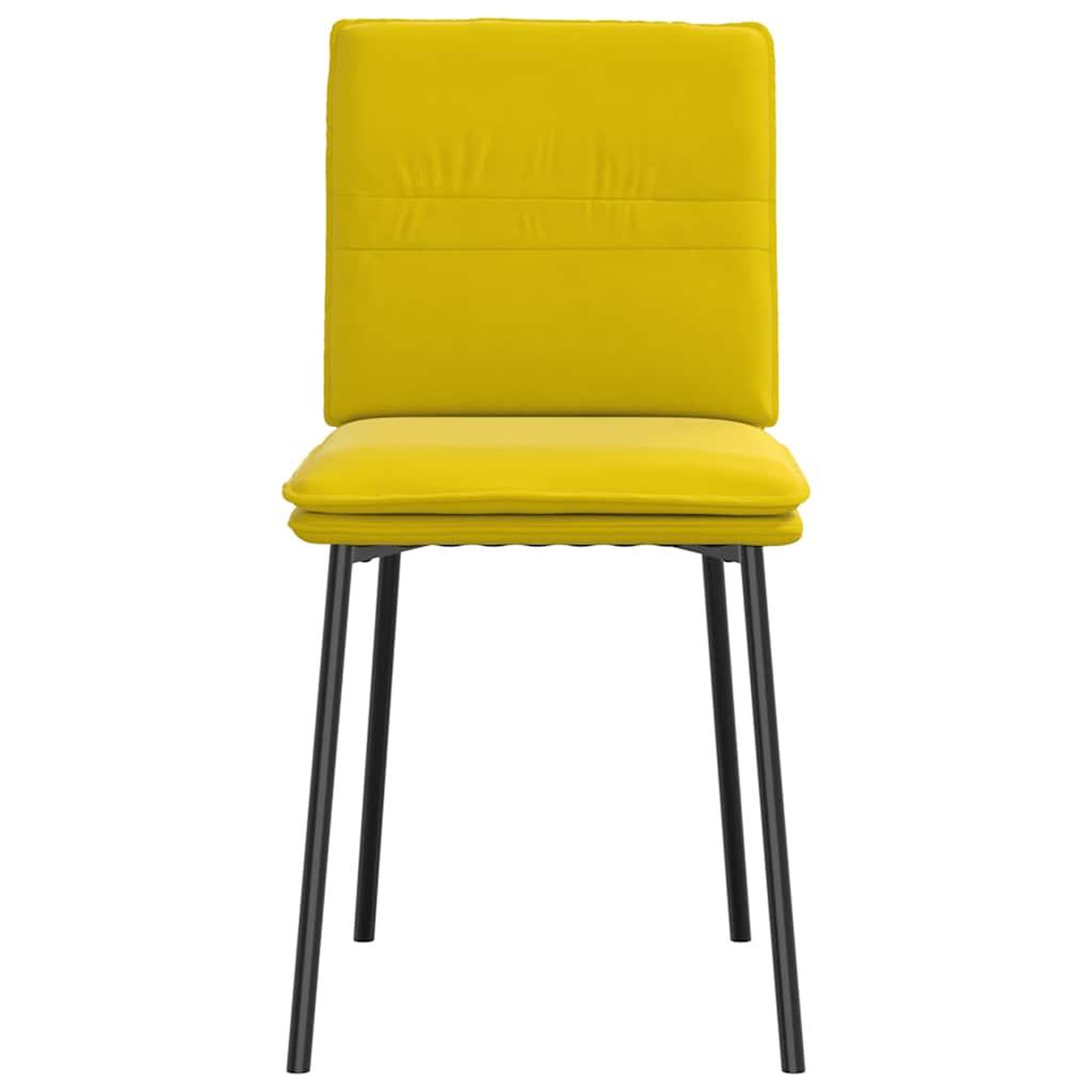 Voir la diapositive 4 : VIDAXL Chaises a manger lot de 4 jaune velours