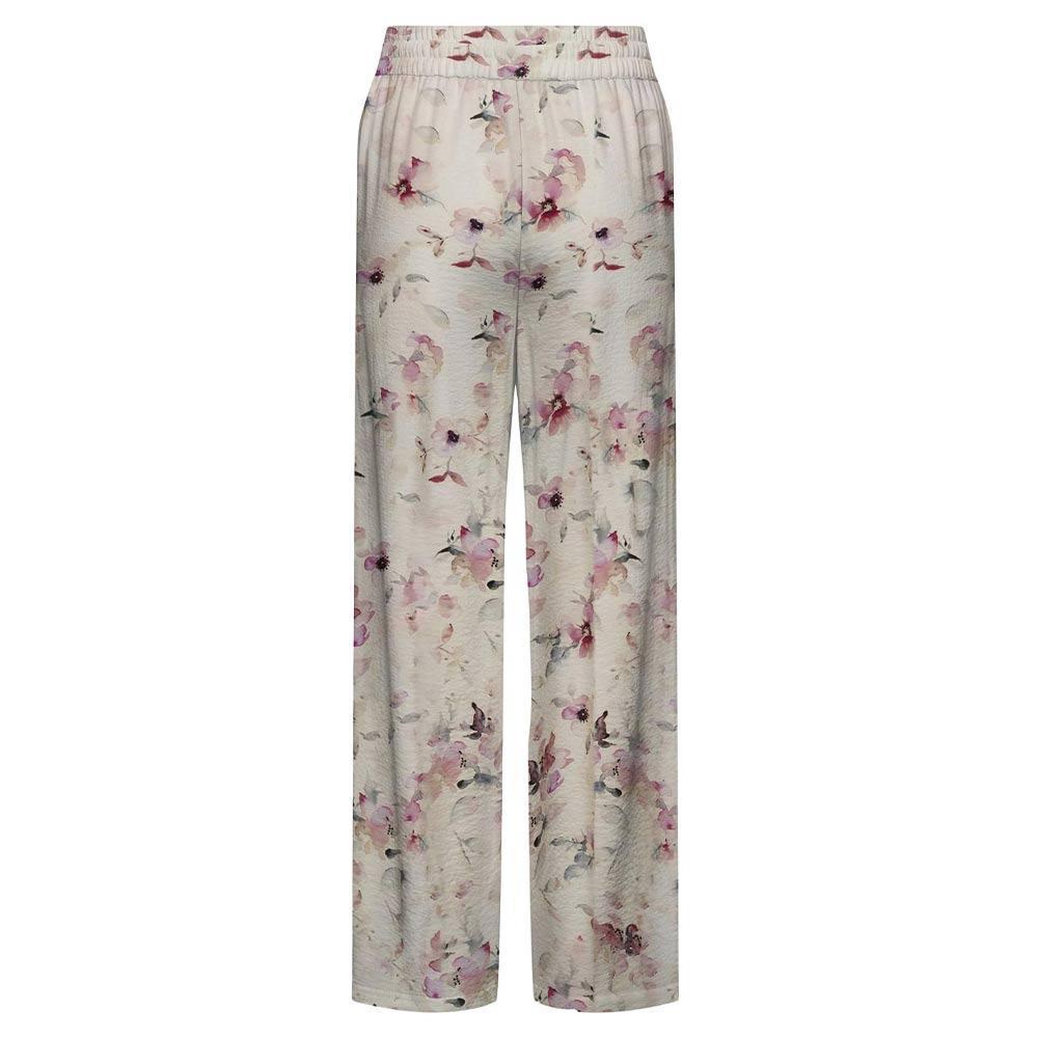Voir la diapositive 2 : JACQUELINE DE YONG Pantalon Imprimé Blanc/Rose fluide Femme JDY Pant-cloud Dancer