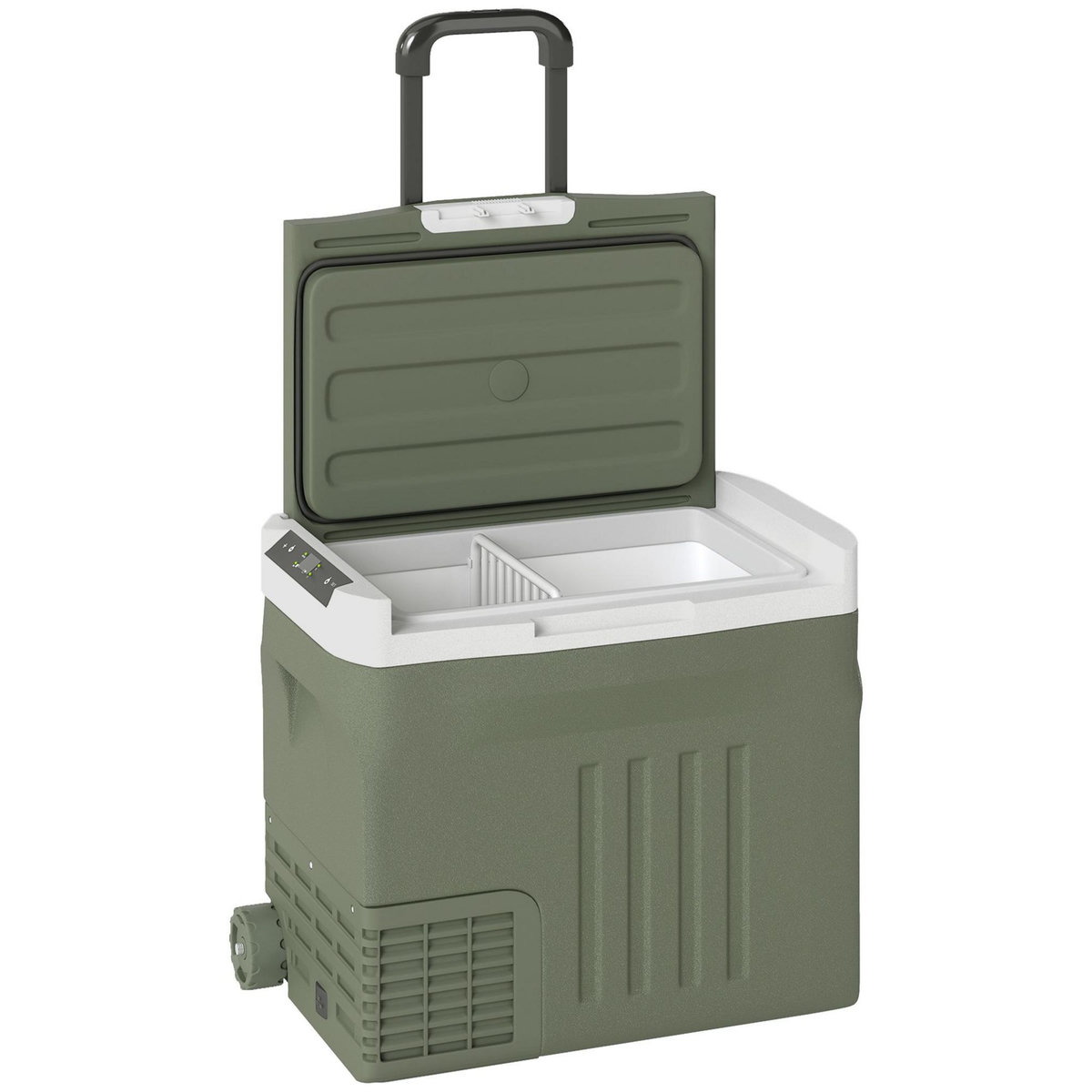 OUTSUNNY Glacière électrique portable 40L modes ECO/MAX -20°C-20°C poignée télescopique alimentation AC/DC vert