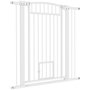 Voir la diapositive 1 : PAWHUT Barrière de sécurite chien extensible L.76-104 cm double verrouillage montage pression ou perçage blanc