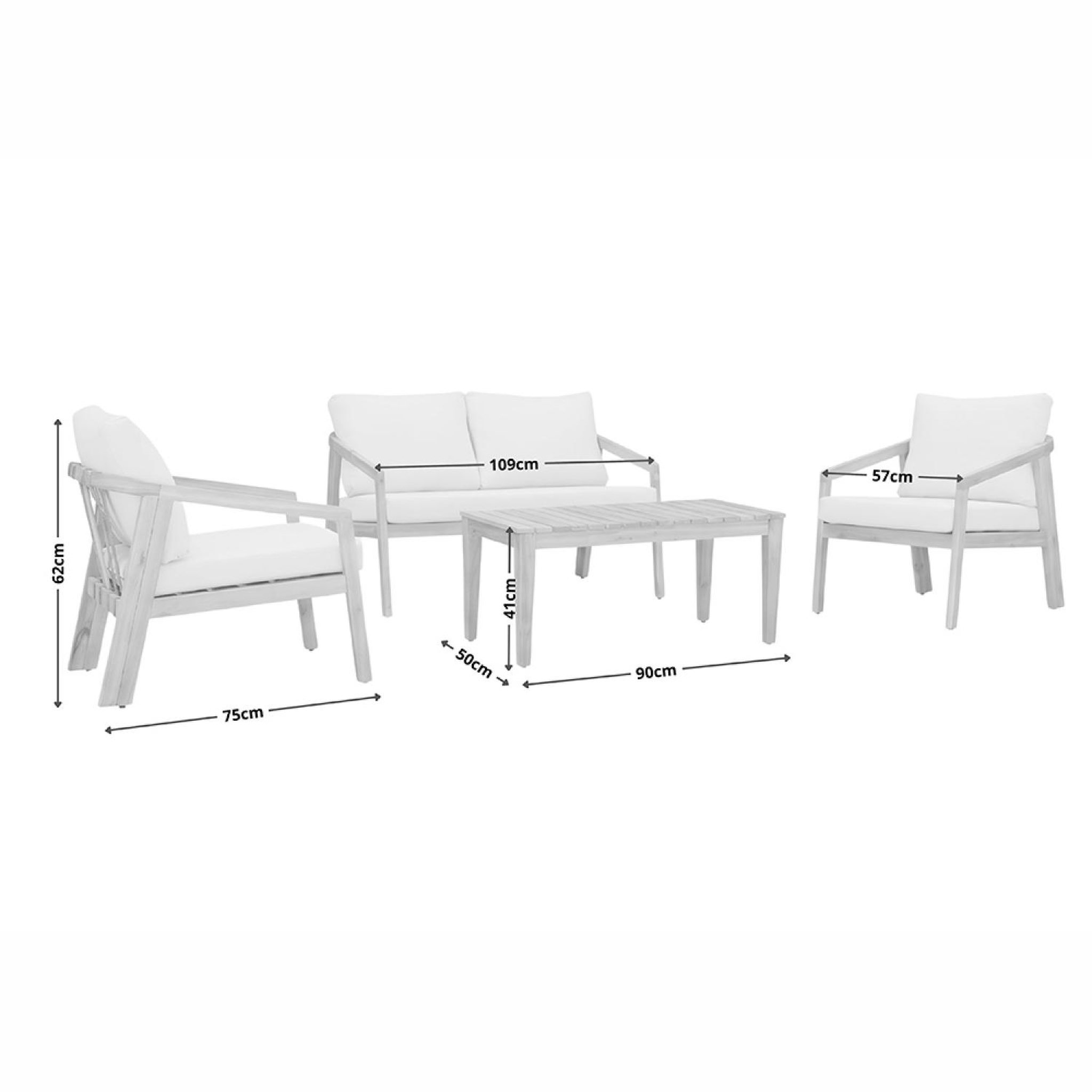 Voir la diapositive 3 : CONCEPT USINE Salon de jardin 4 places en acacia sapa