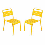 CONCEPT USINE Lot de 2 chaises de jardin empilables jaunes BERGAME