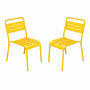 Voir la diapositive 1 : CONCEPT USINE Lot de 2 chaises de jardin empilables jaunes BERGAME