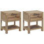 Voir la diapositive 1 : VIDAXL Tables de chevet avec tiroirs 2 pcs 40x30x48 cm Acacia solide