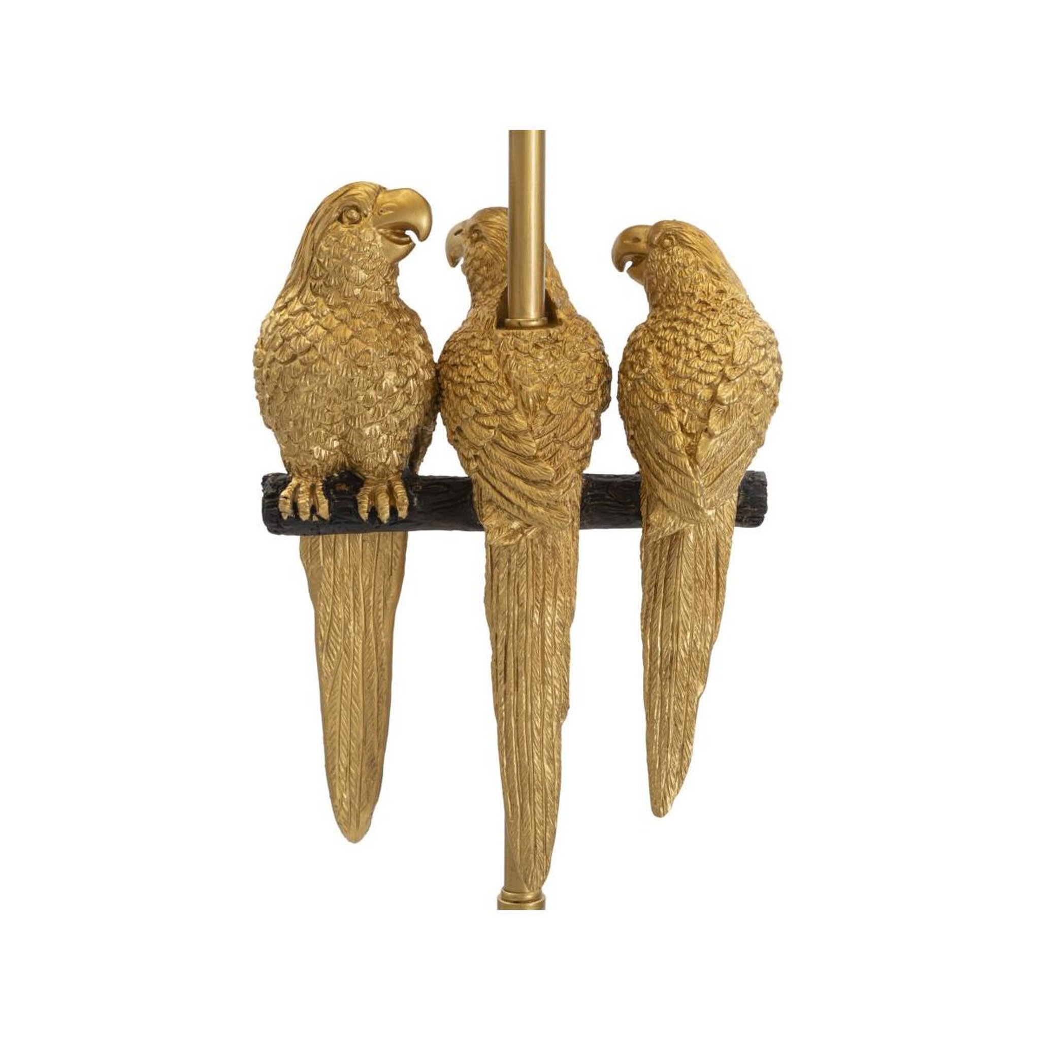 Voir la diapositive 2 : Paris Prix Lampadaire design  perroquets  164cm or & noir