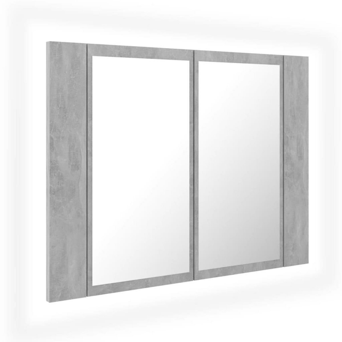 VIDAXL Armoire de salle de bain a miroir LED Gris beton Acrylique