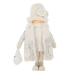 Paris Prix Statuette Fille en Tissu  Sac  30cm Blanc Cassé