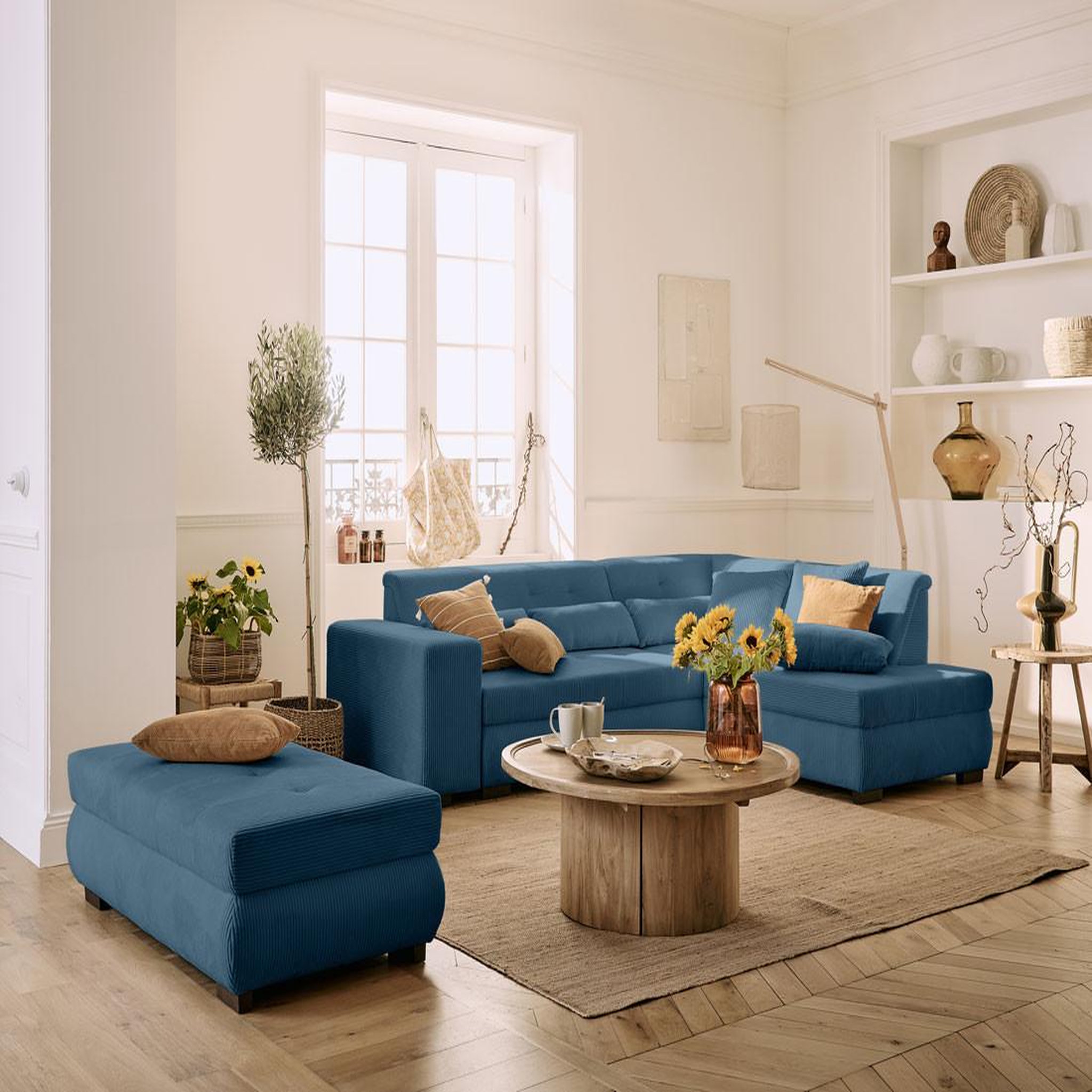 Voir la diapositive 3 : LISA DESIGN Vermont - pouf d'appoint - en velours côtelé