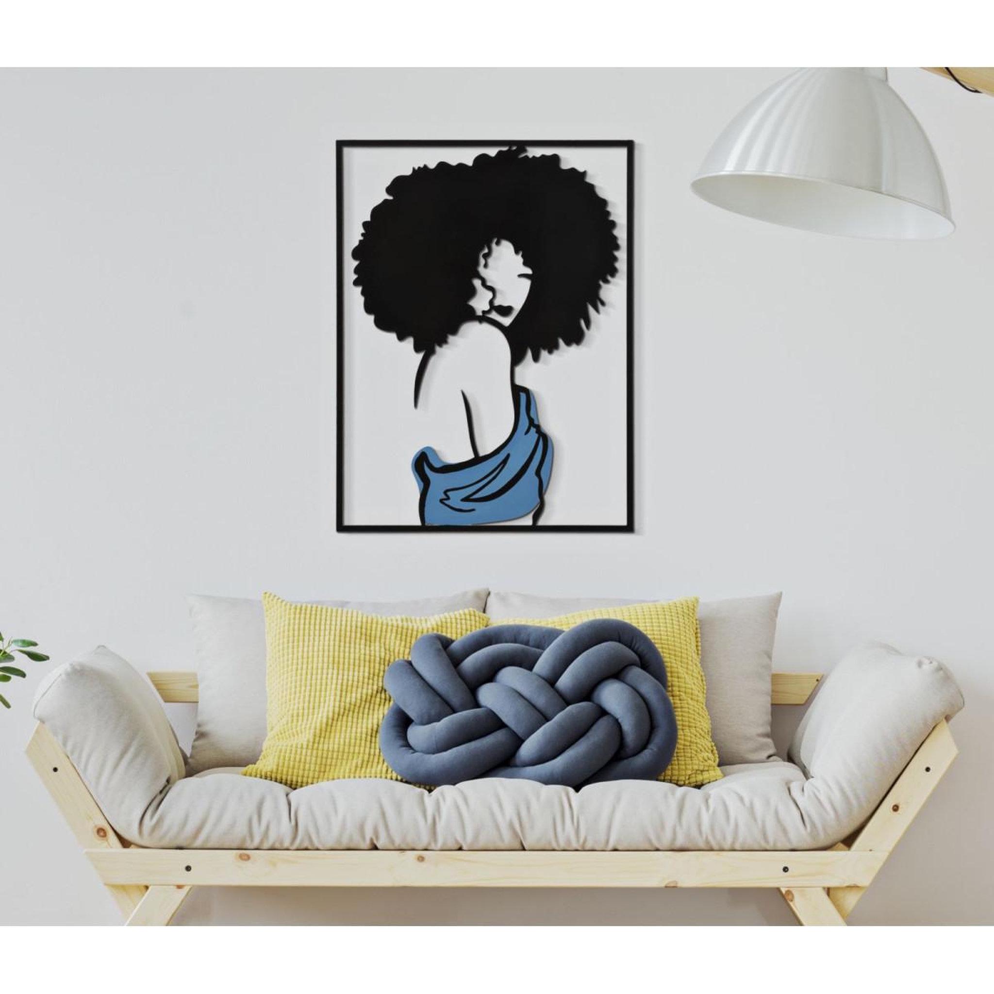 Voir la diapositive 5 : Paris Prix Décoration murale encadrée en métal  afef  80cm noir & bleu