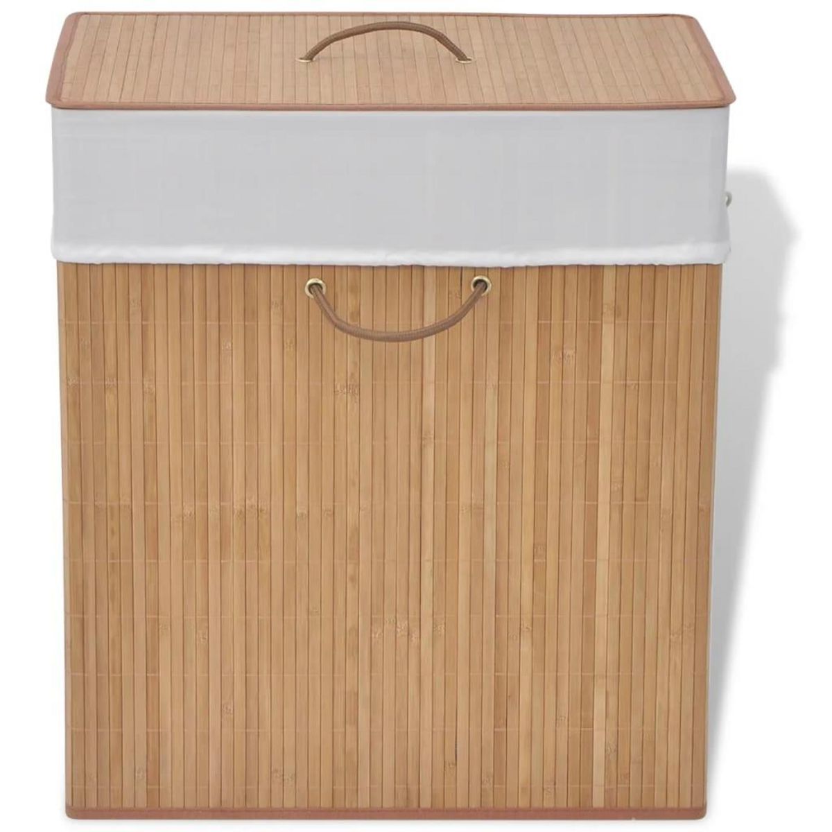 VIDAXL Panier a linge rectangulaire Bambou Naturel