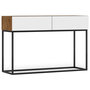 Voir la diapositive 1 : BEST MOBILIER Roman - console - bois et blanc - 2 tiroirs - 120 cm