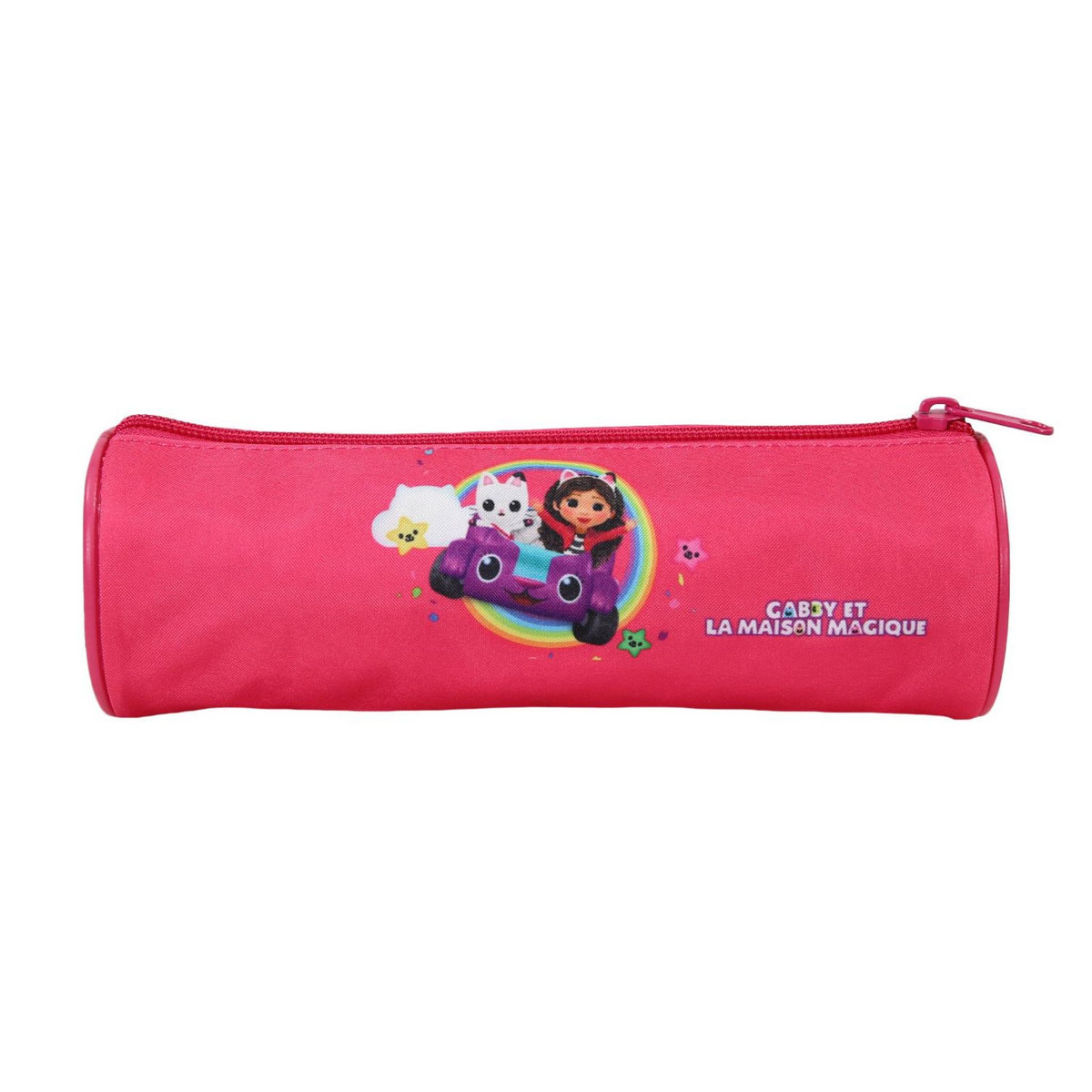 Bagtrotter Bagtrotter - Gabby et La Maison Magique -Trousse Scolaire Ronde - Rose - Fille - 1 Compartiment Zippé - 22x7x7cm - Matière Polyester - Accessoire et Papeterie Scolaire