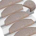 VIDAXL Tapis d'escalier 15 pcs Marron clair 65 x 24 x 4 cm