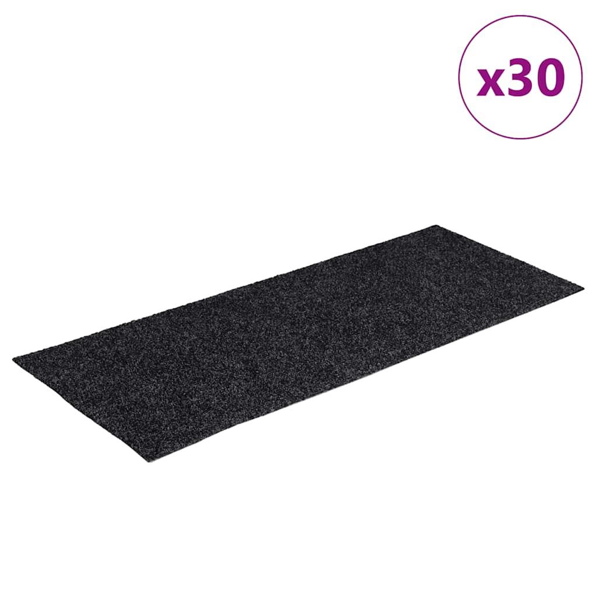 Voir la diapositive 2 : VIDAXL Tapis d'escalier auto-adhesifs 30 pcs gris 60x25 cm