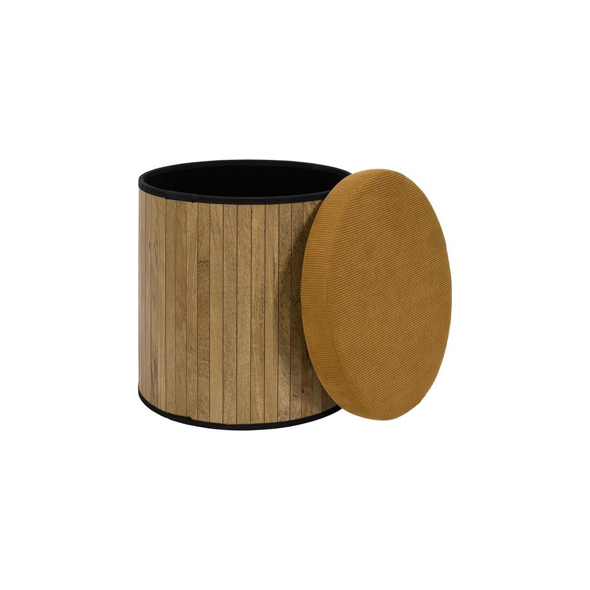Voir la diapositive 2 : The Home Deco Factory Pouf coffre pliable  jules  38cm jaune