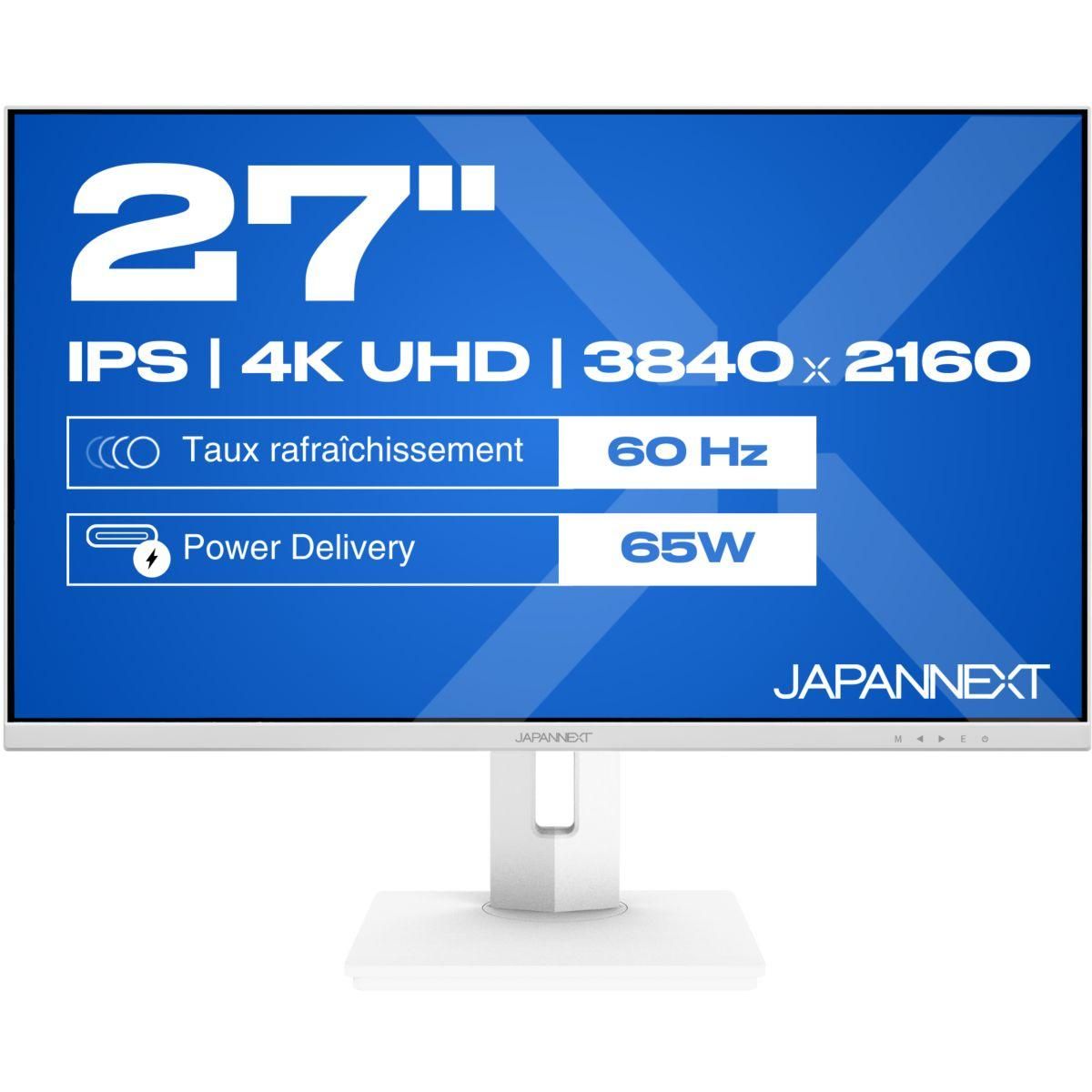 JAPANNEXT Ecran PC 4K JN-IPS270UHD60F-C65W-HSP-W Plat 27