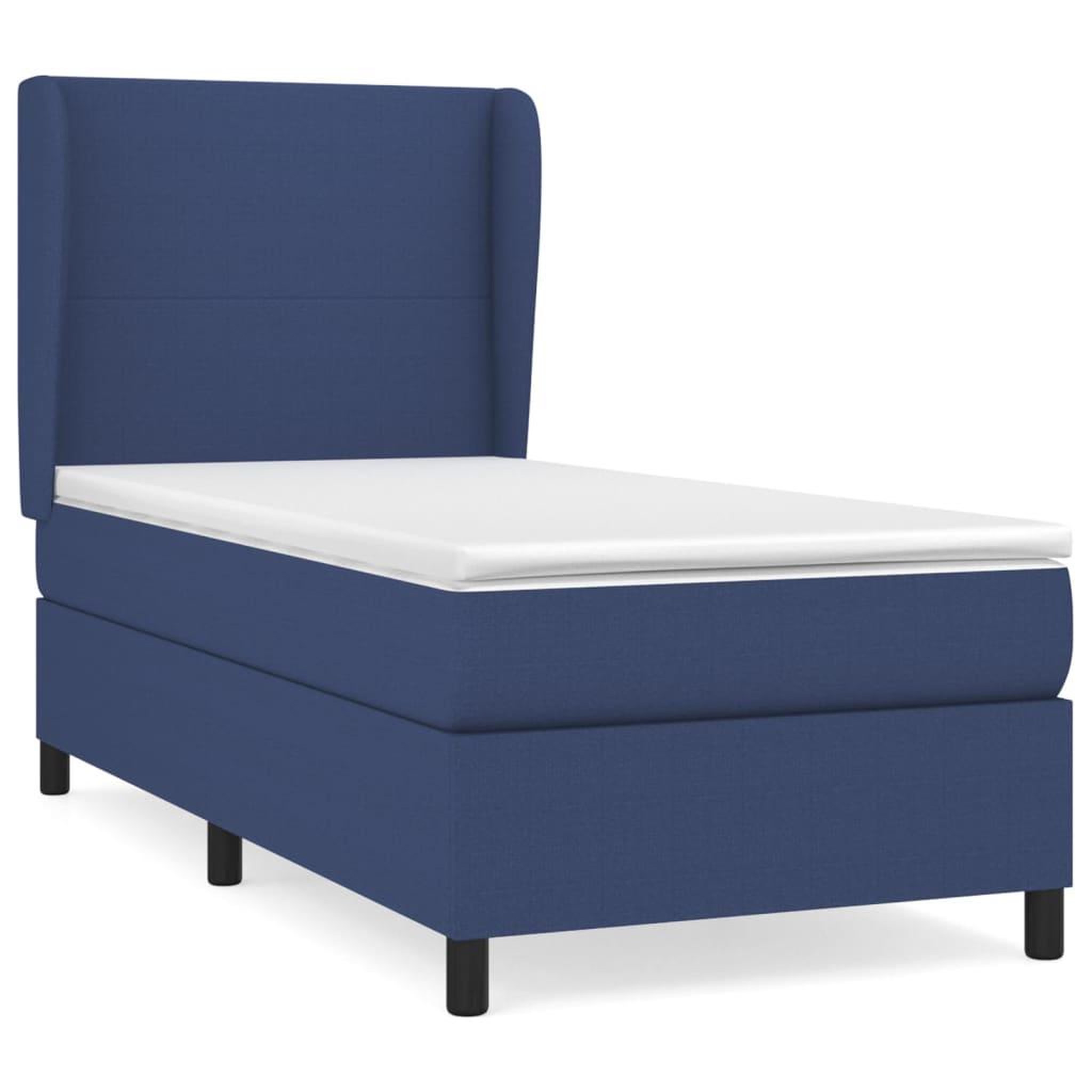Voir la diapositive 2 : VIDAXL Sommier a lattes de lit avec matelas Bleu 80x200 cm Tissu