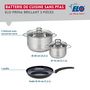 Voir la diapositive 2 : ELO Ensemble de 1 Poêle de cuisson 24 cm et 2 faitouts 14 et 20 cm Elo Prima Brillant