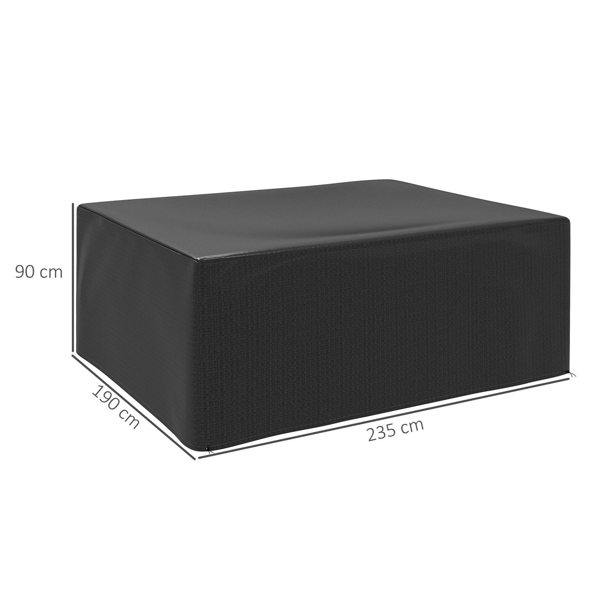 Voir la diapositive 3 : OUTSUNNY Housse de protection mobilier de jardin bâche étanche anti-uv pe haute densité noir