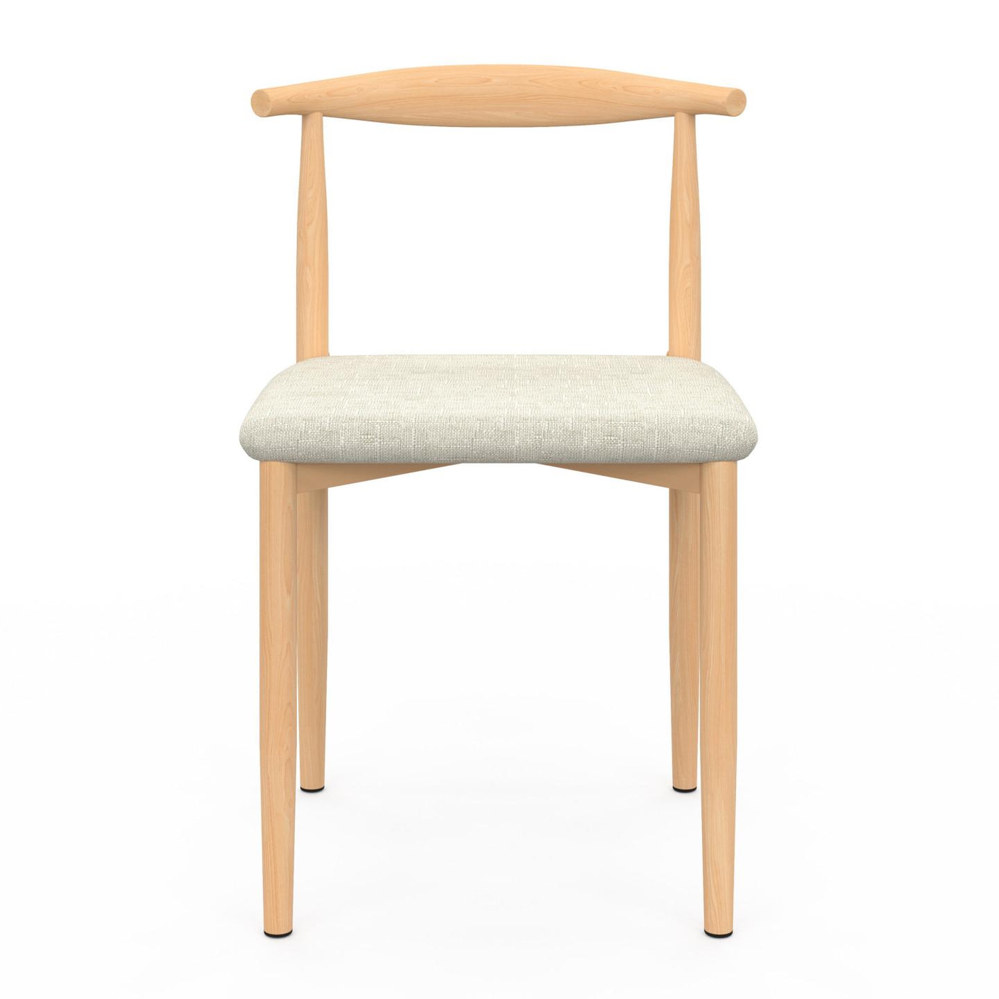 Voir la diapositive 3 : ID MARKET Lot de 6 chaises noe en imitation bois et assise en tissu beige pour salle à manger