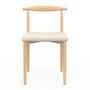 Voir la diapositive 3 : ID MARKET Lot de 6 chaises NOE en imitation bois et assise en tissu beige pour salle à manger