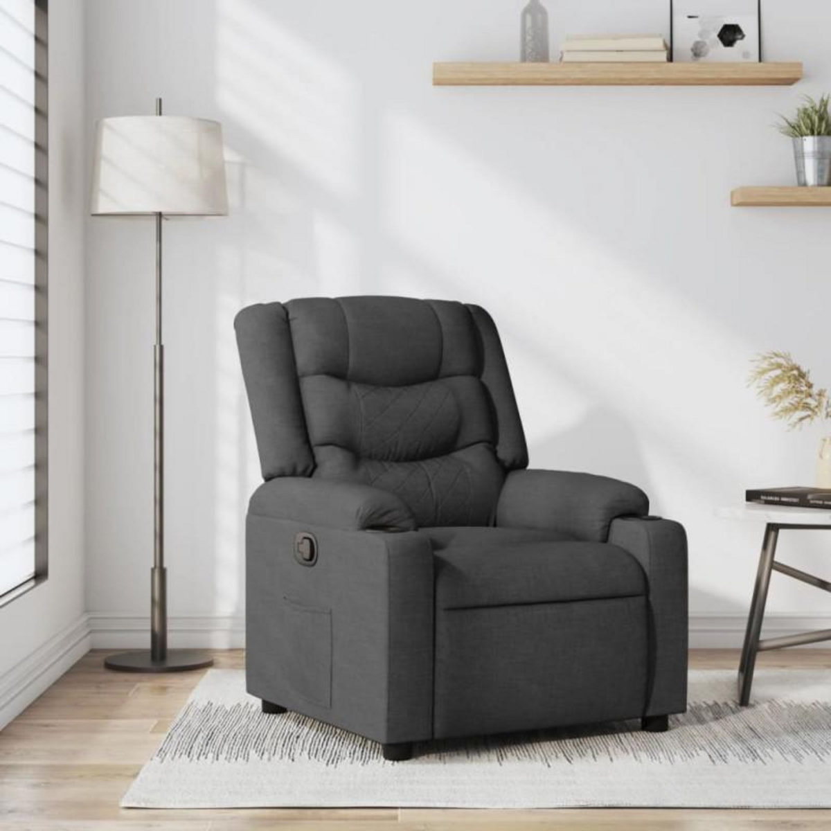 VIDAXL Fauteuil inclinable Gris foncé Tissu