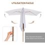 Voir la diapositive 6 : OUTSUNNY Parasol droit rectangulaire de jardin grande taille dim. 3L x 2l x 2,5H m blanc