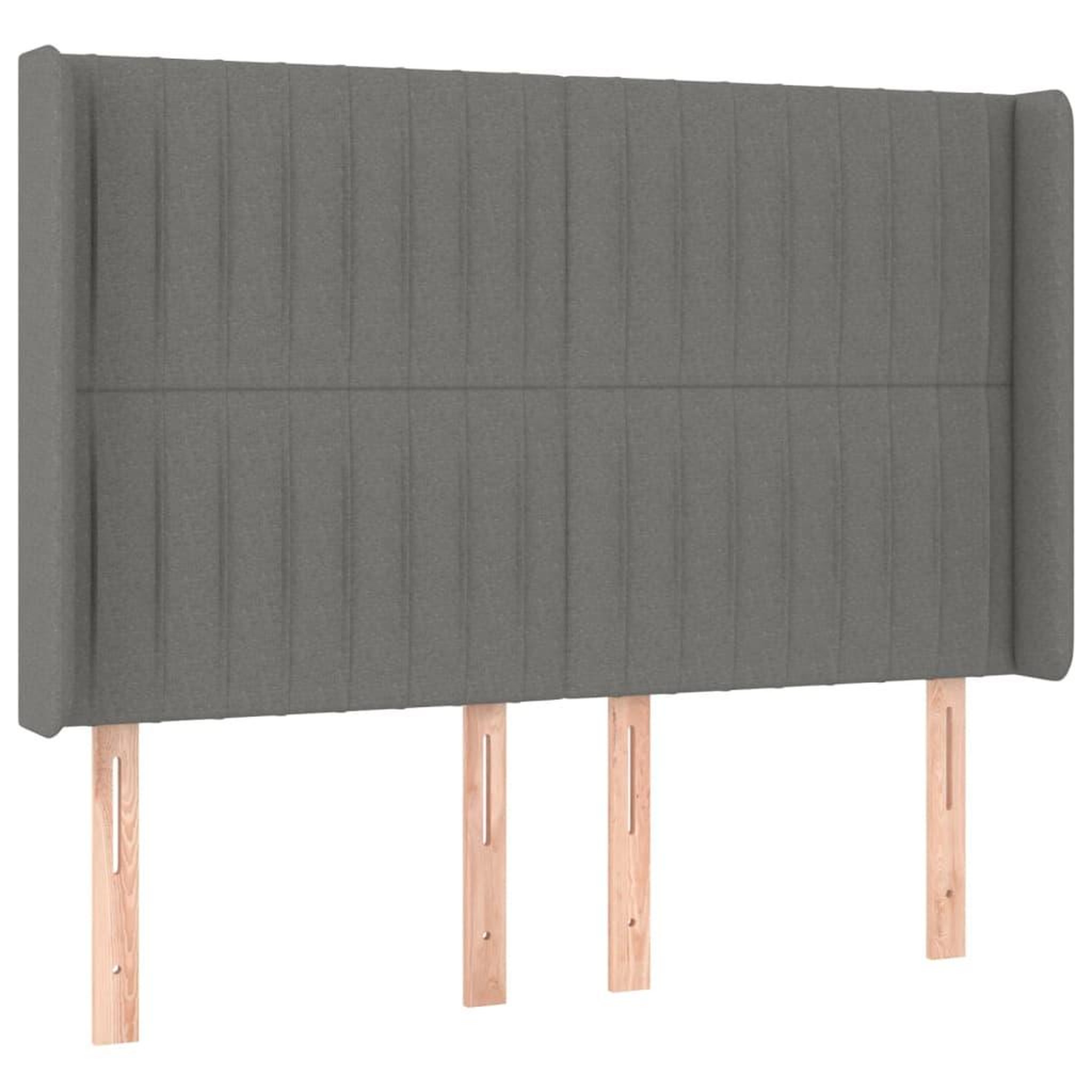 Voir la diapositive 2 : VIDAXL Tete de lit avec oreilles Gris fonce 147x16x118/128 cm Tissu