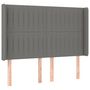 Voir la diapositive 2 : VIDAXL Tete de lit avec oreilles Gris fonce 147x16x118/128 cm Tissu