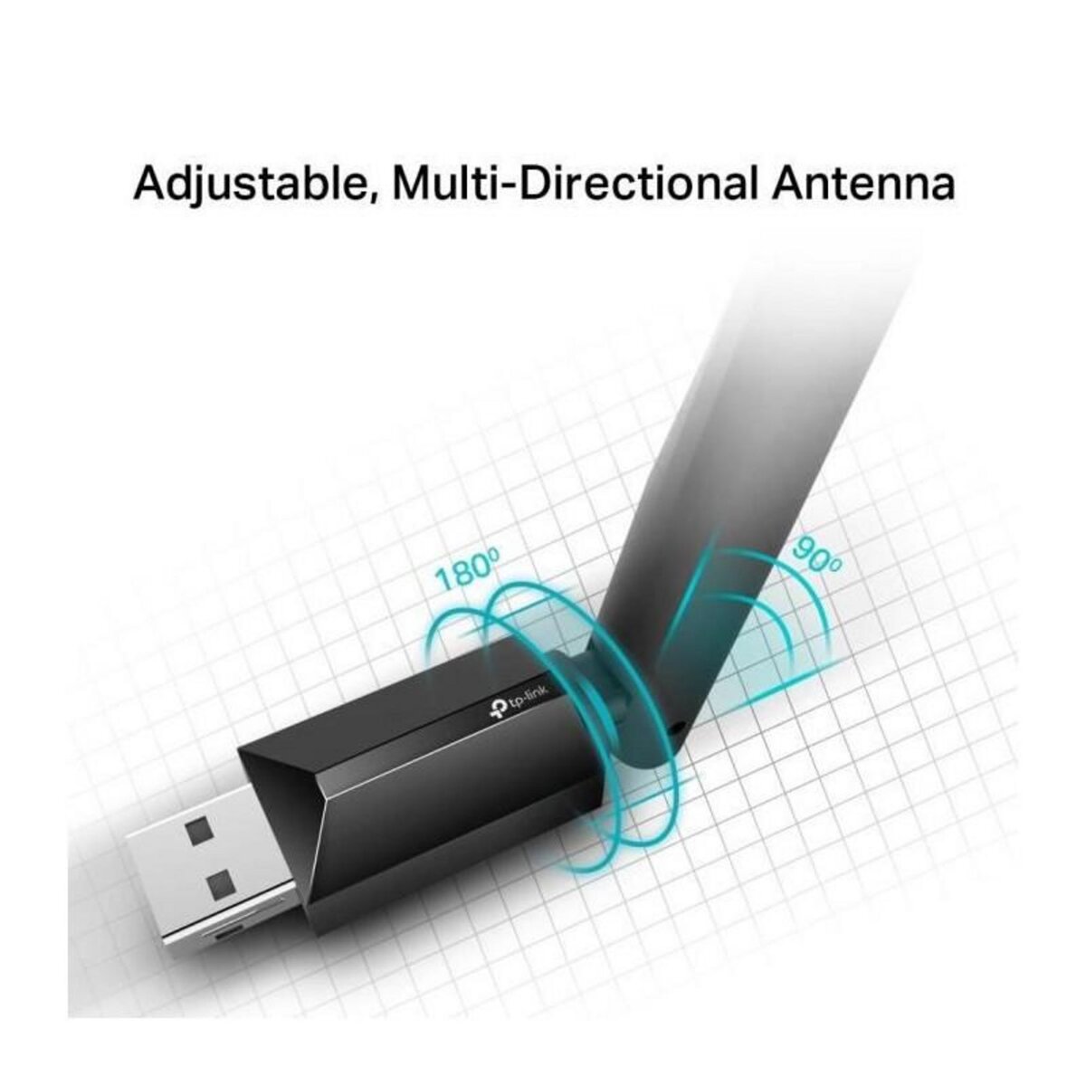 TPLINK TP-Link Archer T2U Plus Adaptateur USB WiFi bi-bande AC 600 Mbps a gain eleve