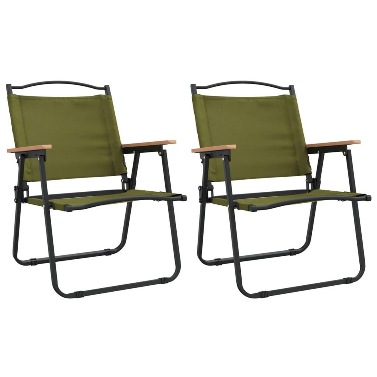 VIDAXL Chaises de camping lot de 2 Vert 54x55x78 cm Tissu Oxford
