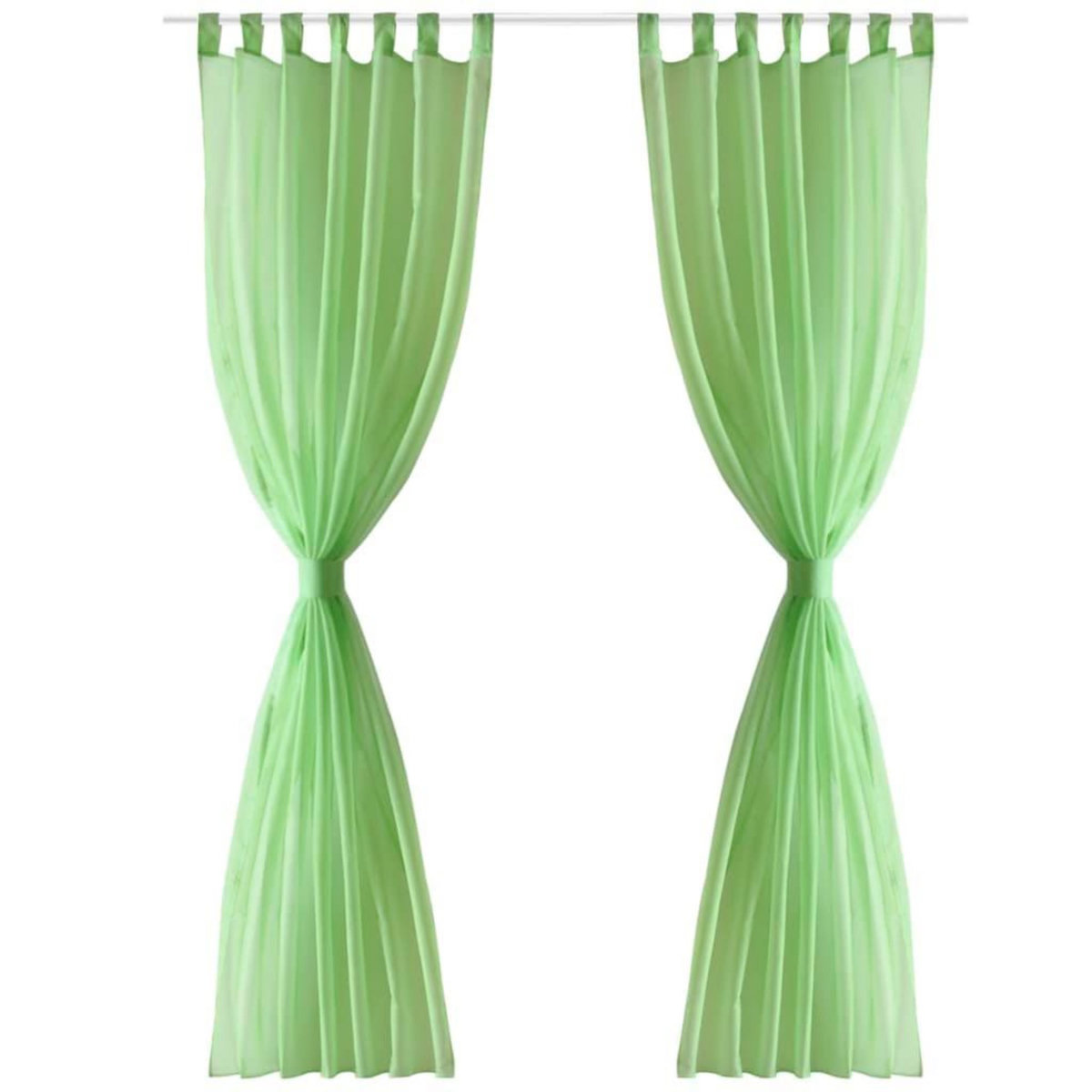 VIDAXL Rideau fin Vert pomme 140x175 cm 2 pcs