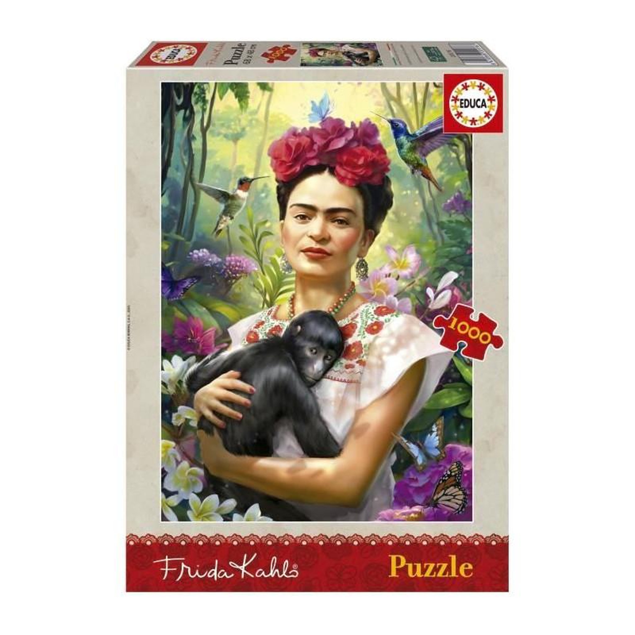 EDUCA Puzzle 1000 pièces – Le Jardin de la Vie – Frida Kahlo – 34 x 48 cm – Art déco adulte – Educa