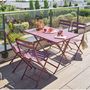 Voir la diapositive 2 : HESPERIDE Table de jardin pliante rectangulaire 4 places GREENSBORO - Lie de vin