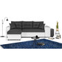 Voir la diapositive 1 : BEST MOBILIER California - canapé d'angle réversible - convertible avec coffre et étagère de rangement - en simili et tissu