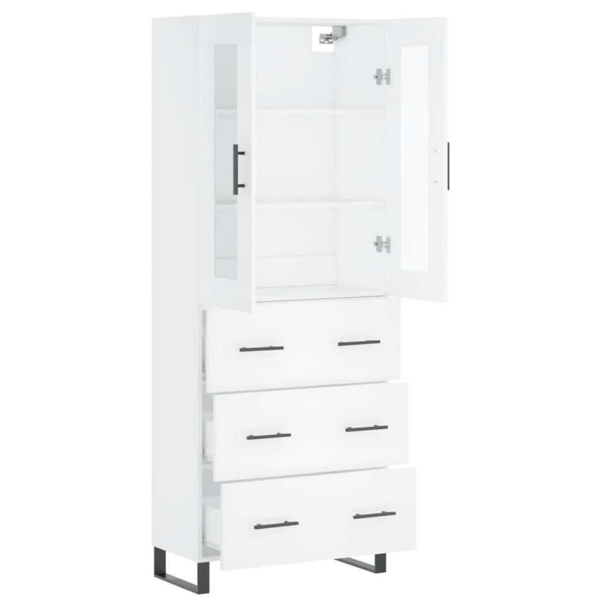 VIDAXL Buffet haut Blanc 69,5x34x180 cm Bois d'ingenierie