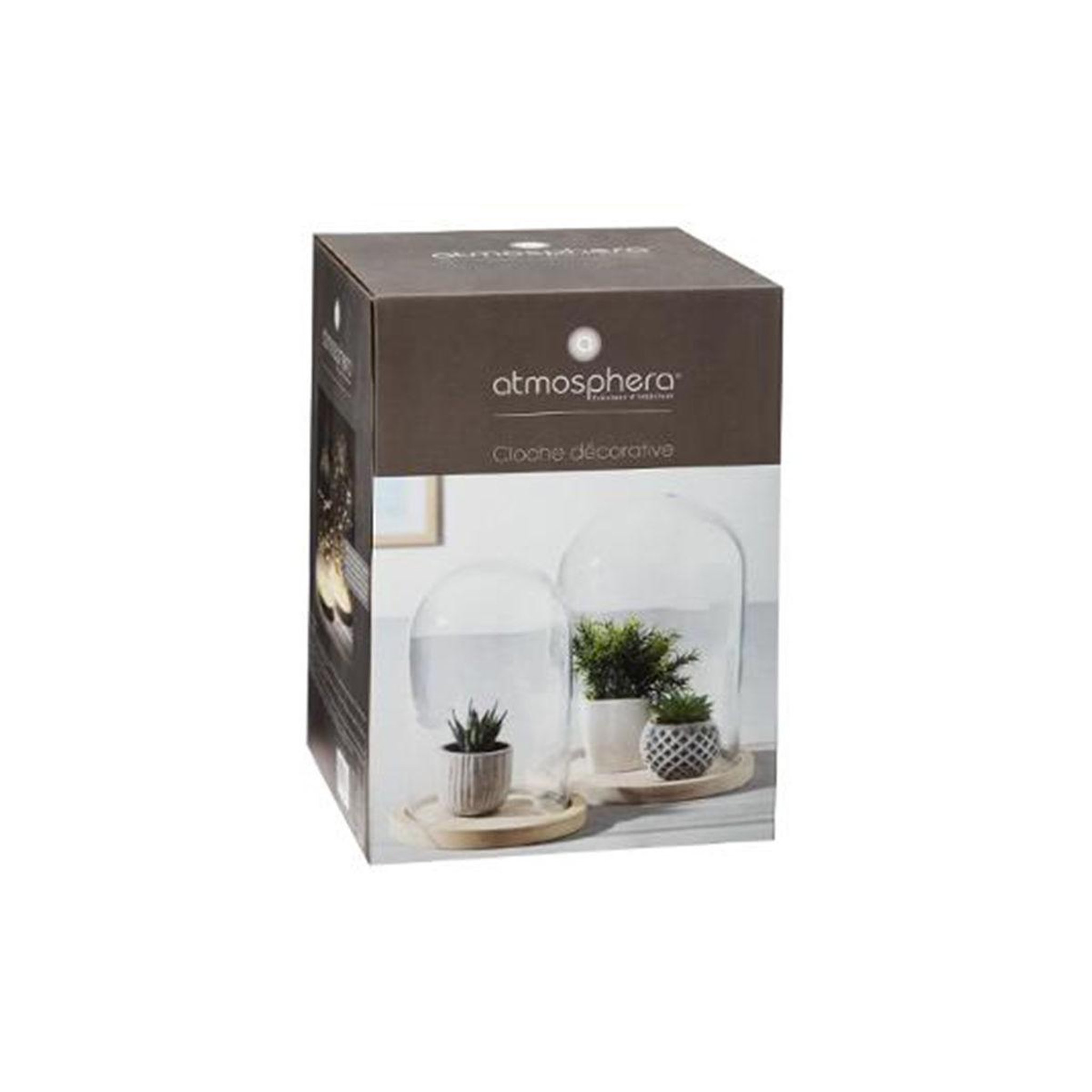 Voir la diapositive 3 : ATMOSPHERA Cloche décorative en verre  shine  26cm naturel