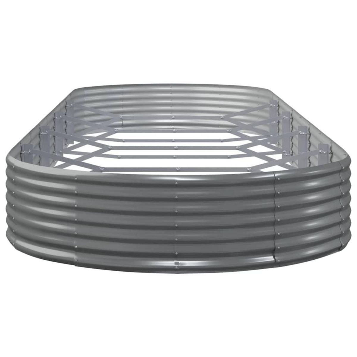 VIDAXL Lit sureleve de jardin Acier enduit de poudre 450x140x36cm gris