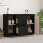 Voir la diapositive 3 : VIDAXL Buffet Noir 111x34x75 cm Bois massif de pin