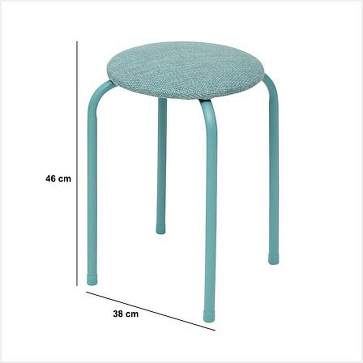 FIVE Tabouret d'appoint en métal et tissu chiné FLEXY