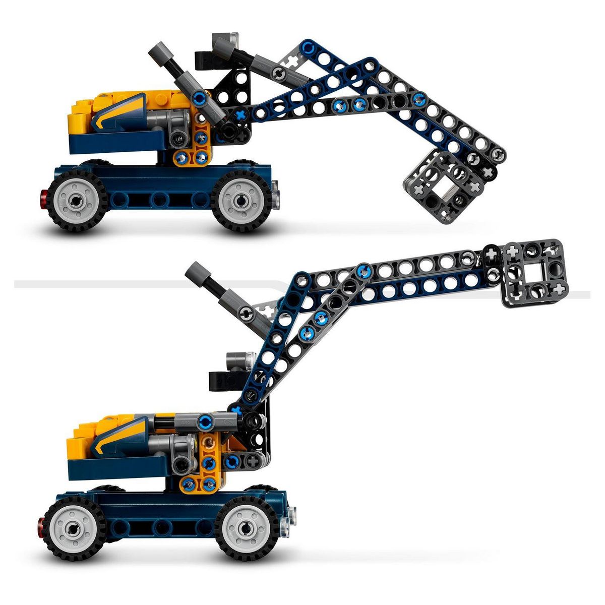 LEGO Technic 42147 Le Camion à Benne Basculante, 2-en-1, Maquette Engin de Chantier à Jouet de Pelleteuse