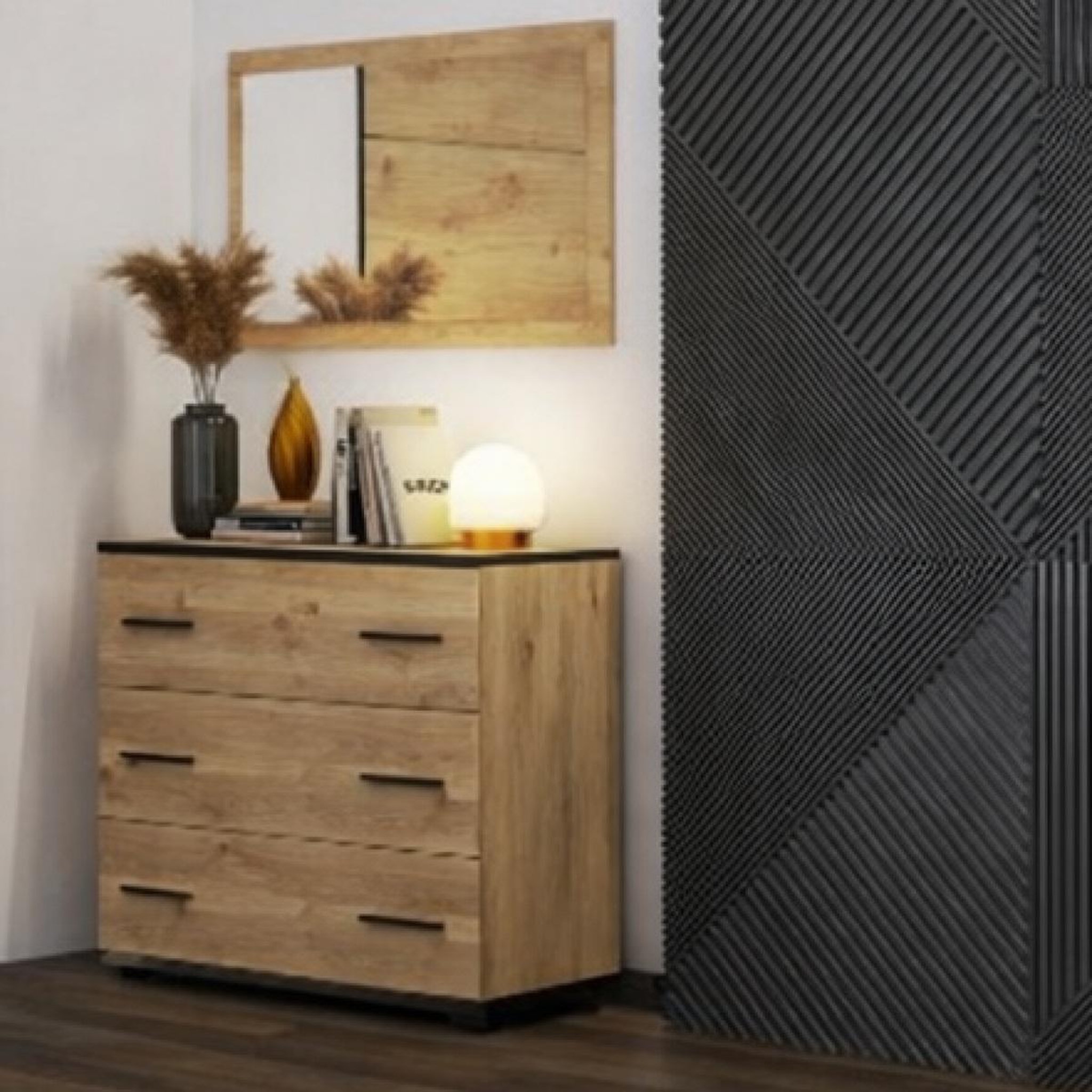 Voir la diapositive 2 : JLC KREATION Commode moderne en bois avec tiroirs AMELIA