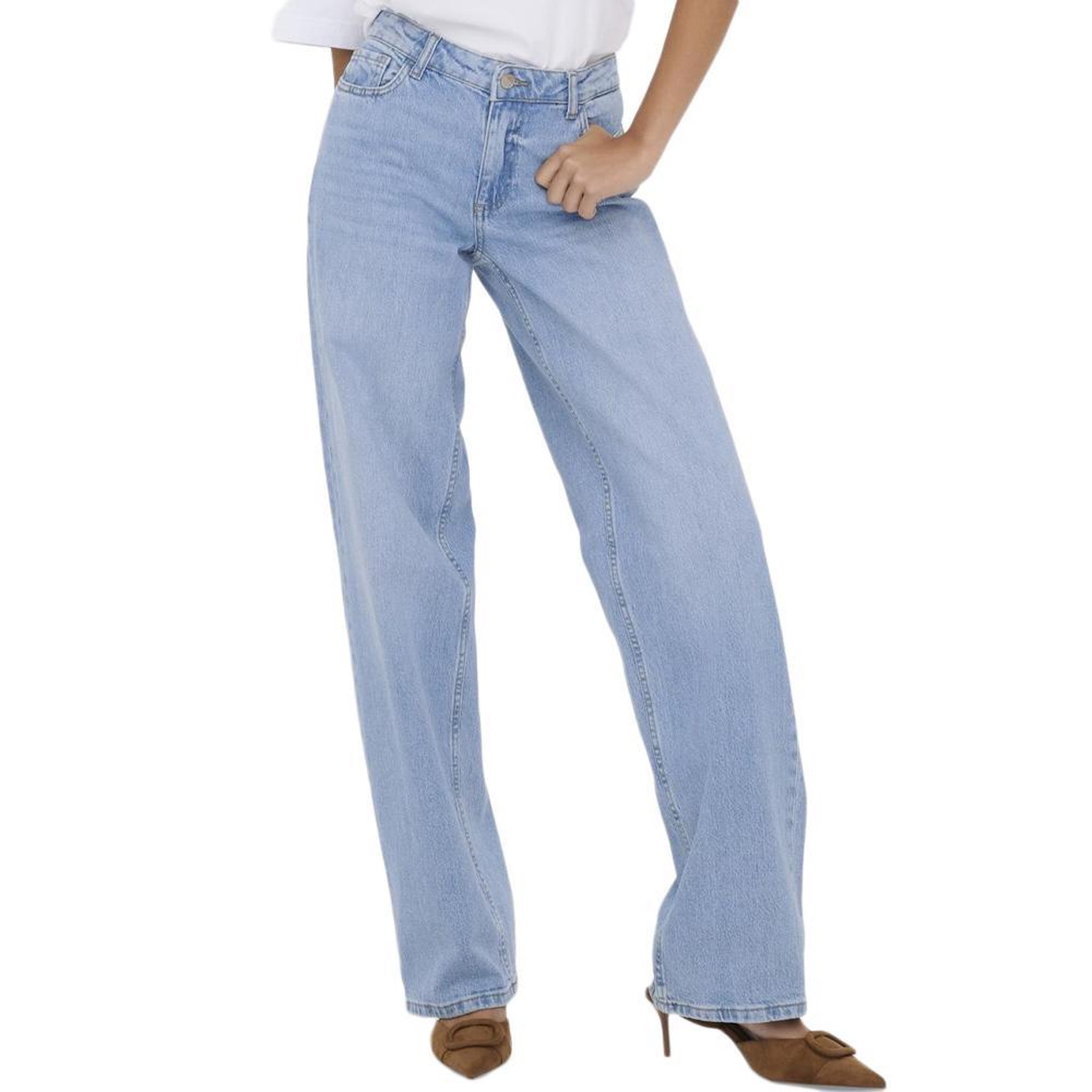 JACQUELINE DE YONG Jean droit taille basse bleu clair femme jdy katie 1006. Coloris disponibles : Bleu