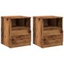 Voir la diapositive 2 : VIDAXL Table de chevet 2 pcs vieux bois 40x40x50 cm bois d'ingenierie