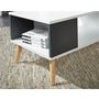 Voir la diapositive 4 : Table basse 3 niches  pieds bois massif L90cm MALMO